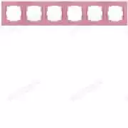 Altılı Yatay Priz Çerçevesi Pembe Rita