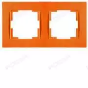 İkili Yatay Priz Çerçevesi Turuncu Rita