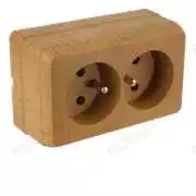 Sıva Üstü İkili Ups Priz - Meşe Bron