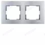 İkili Yatay Priz Çerçevesi - İnox Rita