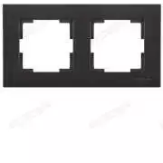 İkili Yatay Priz Çerçevesi - Siyah Rita