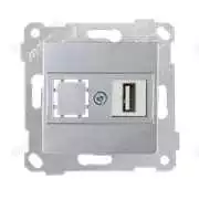 Sıva Altı Usb Data - Tekli Usb İnox Rita