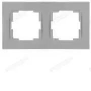 İkili Yatay Priz Çerçevesi Gri Rita