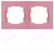 İkili Yatay Priz Çerçevesi Pembe Rita