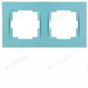 İkili Yatay Priz Çerçevesi Mavi Rita