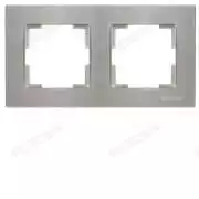 İkili Yatay Priz Çerçevesi - Titanyum Rita